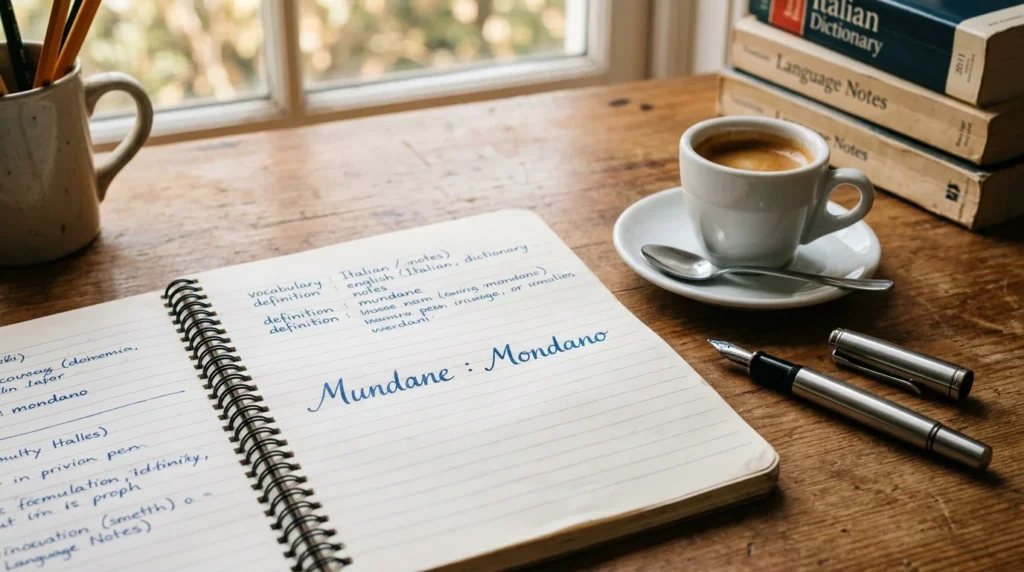 mundane meaning italian